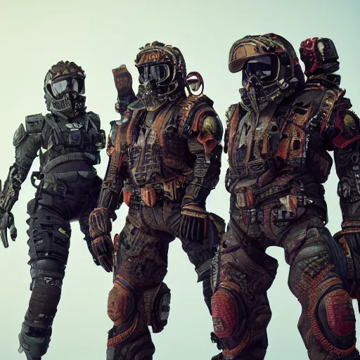 Image similar to the social distance squad, looking tough and cool, intricate, hyper detailed, accent lighting, dramatic light, 4 k octane render