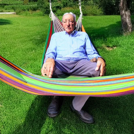 Image similar to my italian dad on a hammock