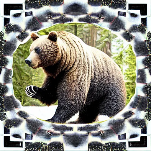 Image similar to stereoscopic 3 d image of a bear, magic eye