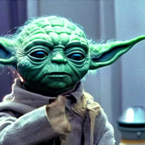 Image similar to Photo still of Yoda in a Peter Jackson directed Back to the Future movie, 4k