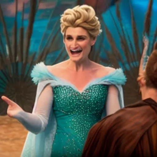 Image similar to A still of Idina Menzel as Elsa