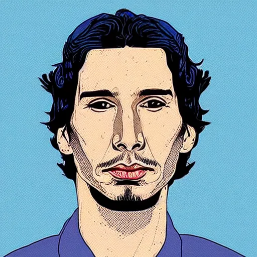 Image similar to “ adam driver retro minimalist portrait by jean giraud, moebius starwatcher comic, sharp, smooth face, 8 k ”