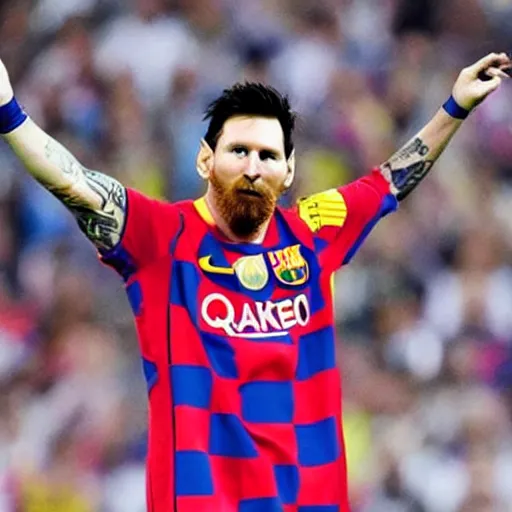 Image similar to super Saiyan Lionel Messi