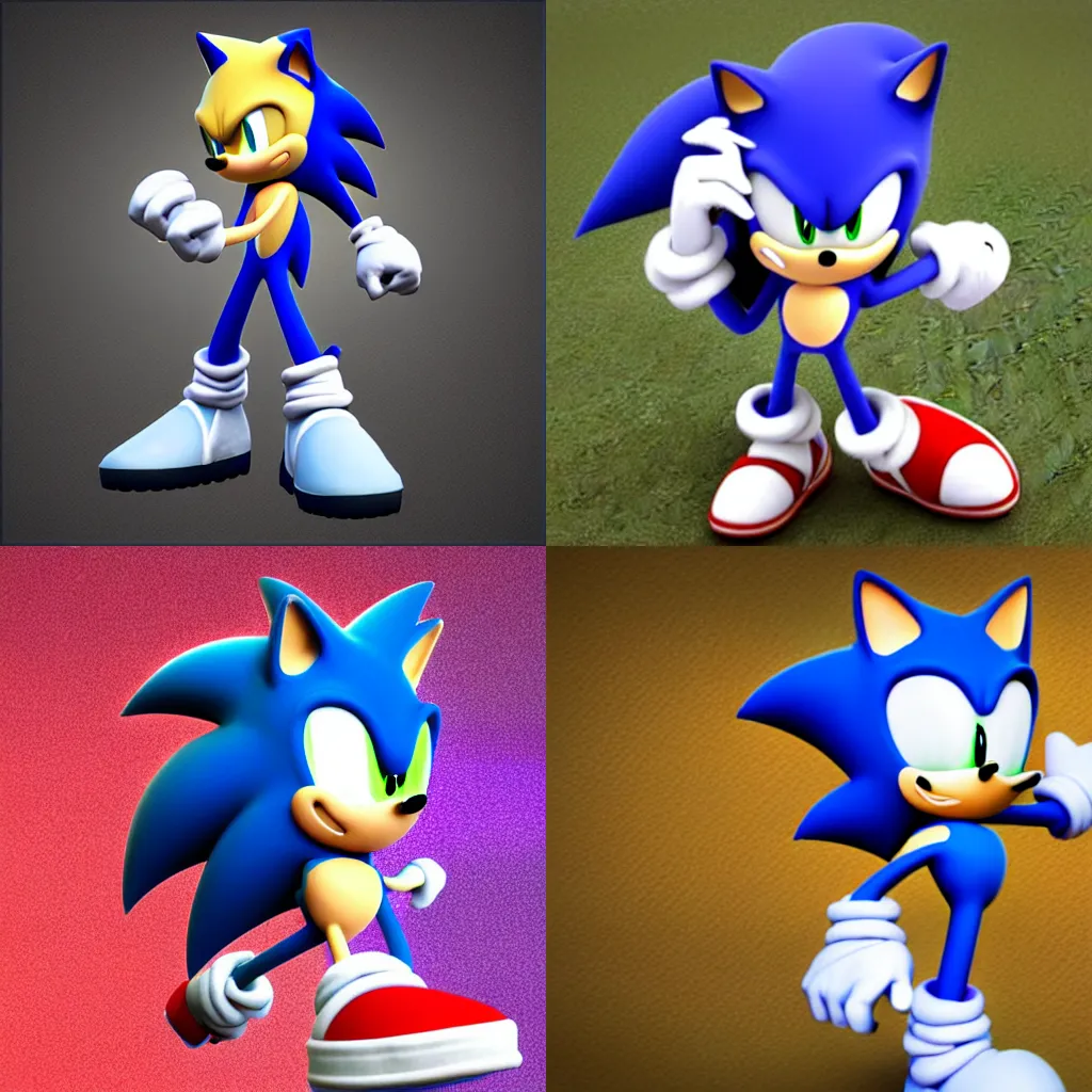 Prompt: Sonic the Vtuber, render in Unreal