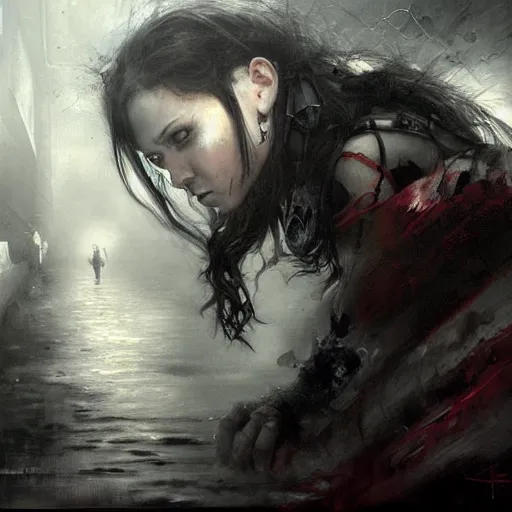 Image similar to a shadow follows me wherever i go by raymond swanland, highly detailed, dark tones