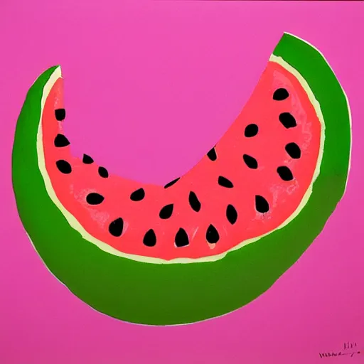 Prompt: watermelon slice, andy warhol