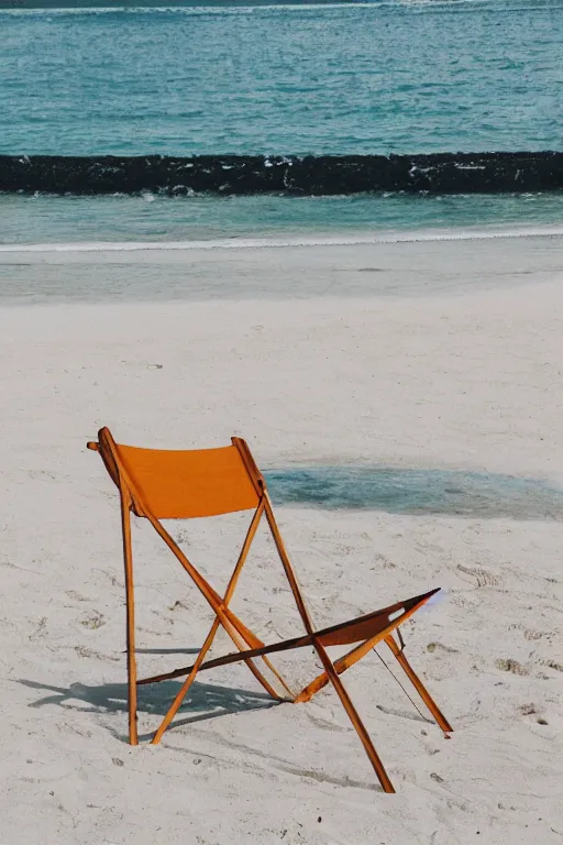 Prompt: minimalist boho style art of a beach chair