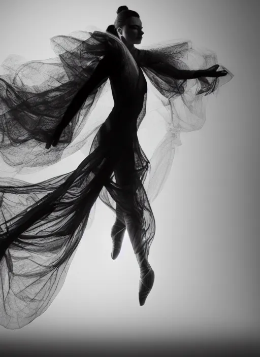 Image similar to a Photorealistic dramatic hyperrealistic render of a glamorous beautiful Female smoke dancer by Ken Brower and Deborah Ory of NYC Dance project,Lois Greenfield,Flowing cloth and smoke,Beautiful dynamic dramatic dark moody lighting,volumetric,shadows,cinematic atmosphere,Octane render,8K