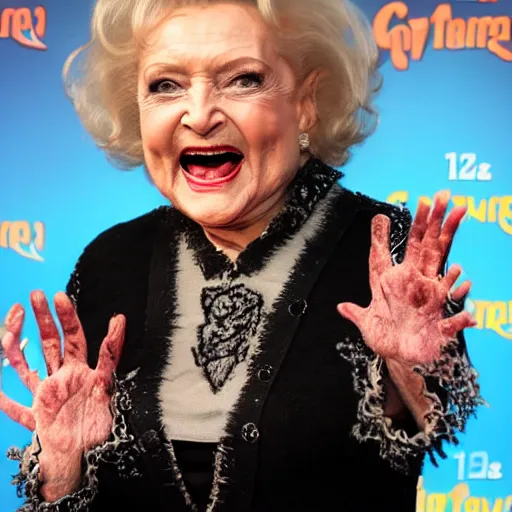 Prompt: betty white turning into a werewolf