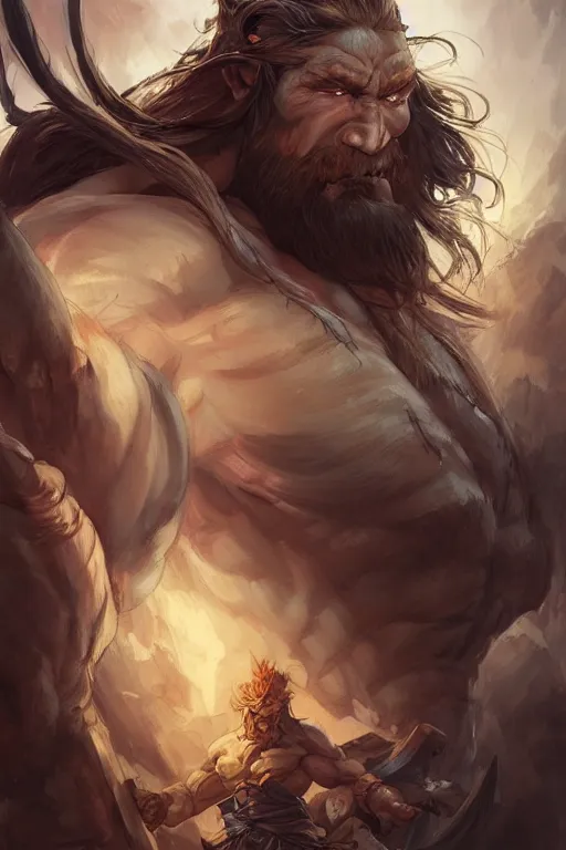 Image similar to photography of jesper ejsing, deep focus, hulking herculean ogre jesus christ. d & d, fantasy, intricate, elegant, highly detailed, digital painting, artstation, concept art, matte, sharp focus, illustration, hearthstone, art by artgerm and greg rutkowski and alphonse mucha