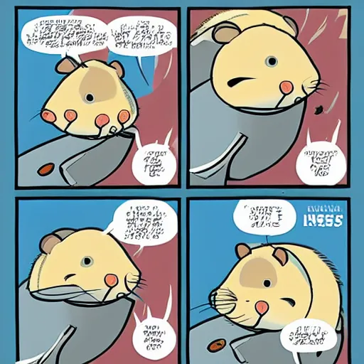 Prompt: The comic where a goofus hamster is shown the error of their ways.