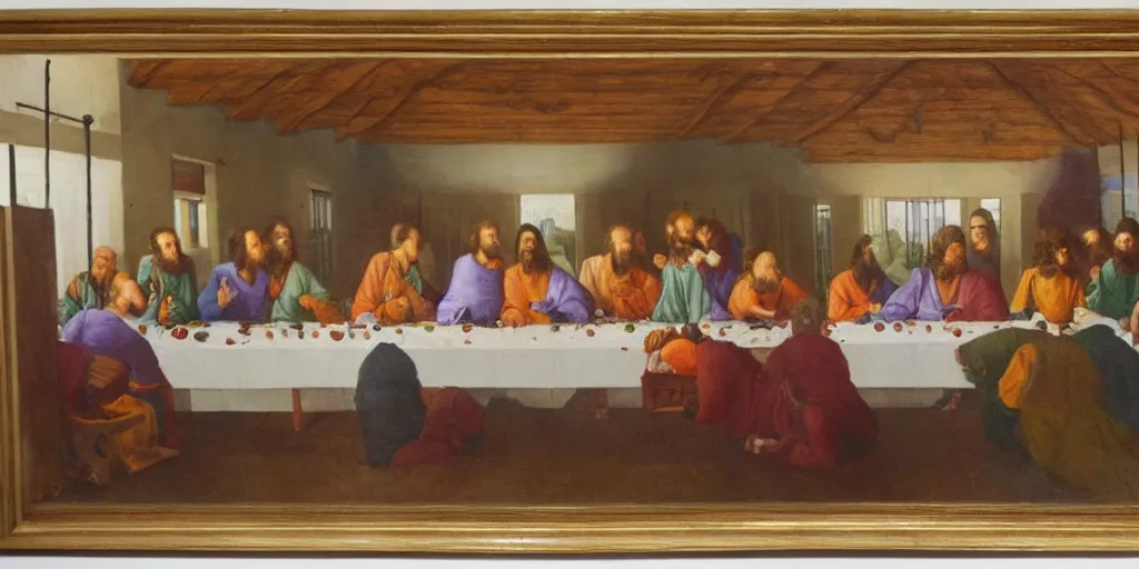 Image similar to the last supper in bishop hill colony farm by olof krans oil on board