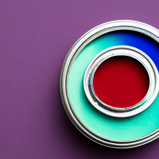 Prompt: can of paint, minimal, modern, solid colors, purple