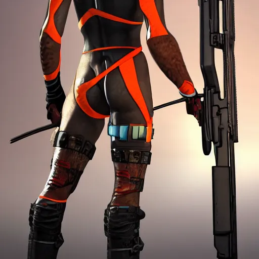 Image similar to gordon freeman in stockings, 4K, realistic, high detailed