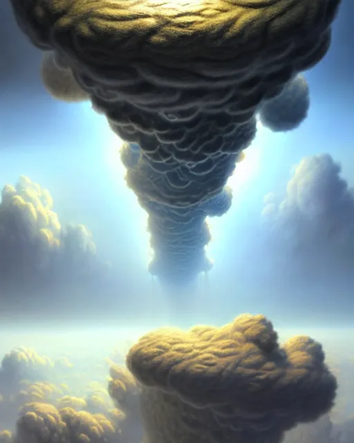 Image similar to a hyper - detailed 3 d render of venusian cloud farming, surrealism!!!!! surreal concept art, lifelike, photorealistic, digital painting, aesthetic, smooth, sharp focus, artstation hd, by greg rutkowski, bruce pennington, valentina remenar and asher duran,