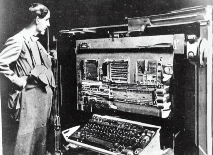 Prompt: computer from a 1910s science fiction film