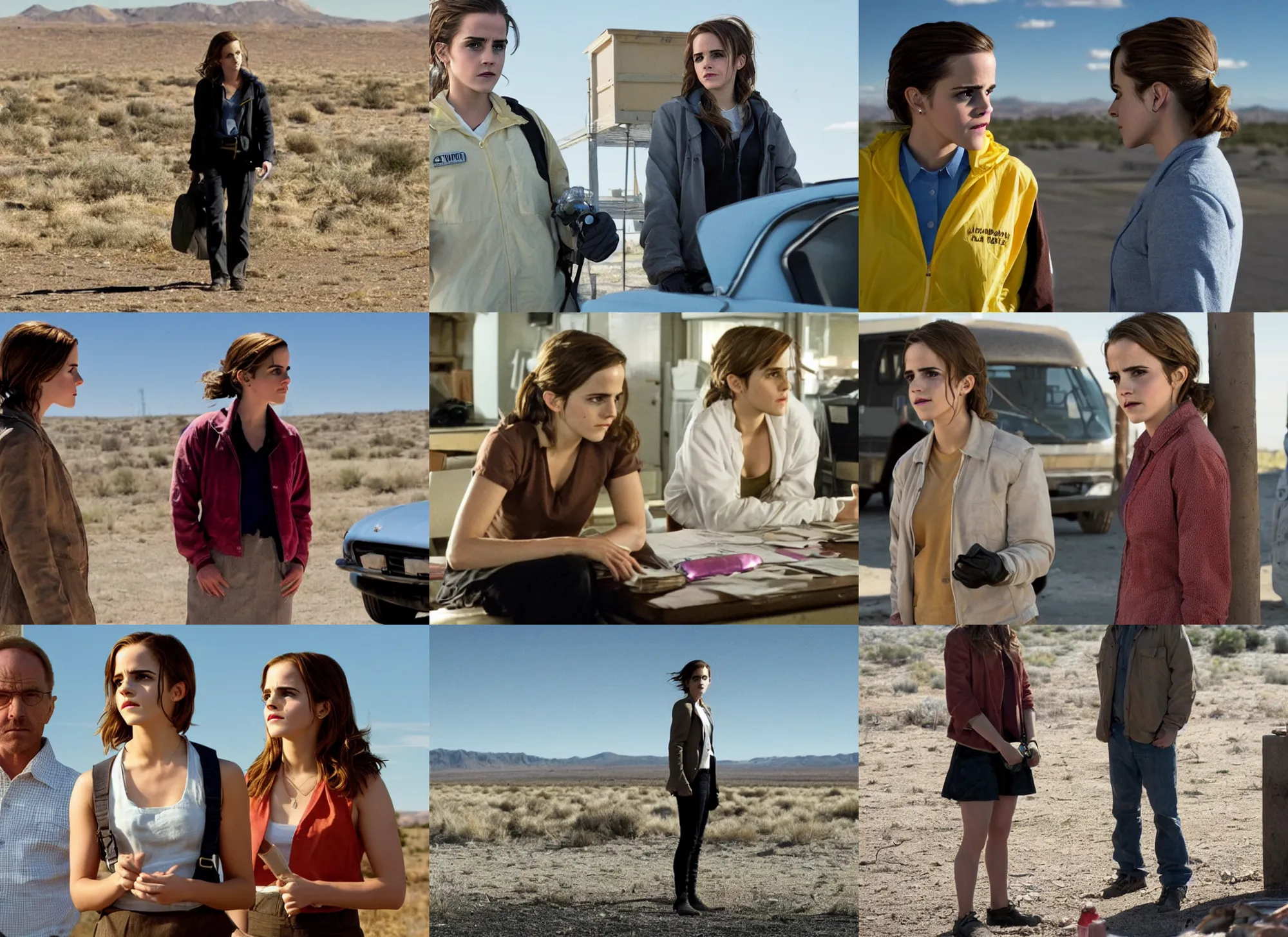 Prompt: emma watson cameo in breaking bad, movie still frame, promotional image