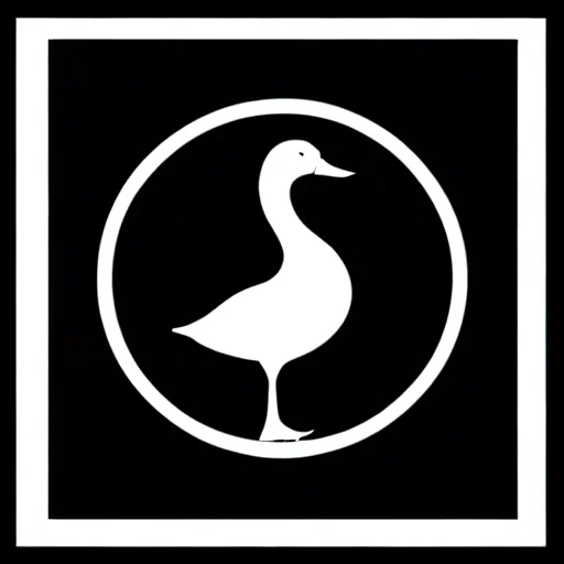 Prompt: minimal goose logo by karl gerstner, monochrome, symmetrical