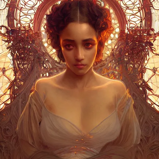 Prompt: beautiful detailed picture of doja cat, radiant light, art nouveau, intricate, elegant, highly detailed, my rendition, digital painting, artstation, concept art, smooth, sharp focus, illustration, art by artgerm and greg rutkowski and alphonse mucha