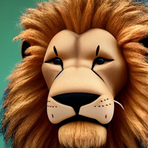Image similar to a funko lion, 4 k, highly detailed