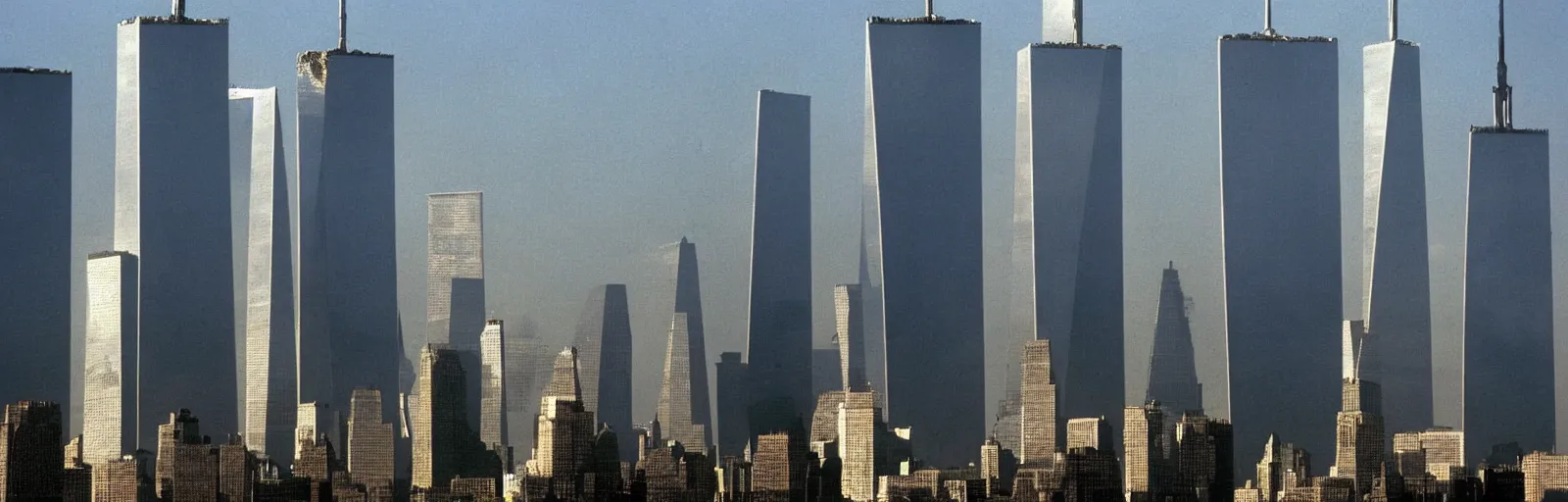 Image similar to “Mile-High Humanoid Transformer Robots of the Twin Towers ready themselves for battle Gettyimages September 11 2001 hq ap photos CNN”