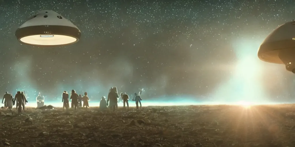 Image similar to a hidden camera shot of aliens having a party in a ufo, cinematic masterpiece, beautiful lighting