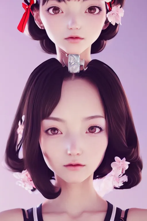 Image similar to a pin up and beautiful fashion charming dreamlke japan girl with lv jewelry, character art, art by wlop and and ilya kuvshinov, hyperdetailed, 8 k realistic, symmetrical, frostbite 3 engine, cryengine, dof, trending on artstation, digital art