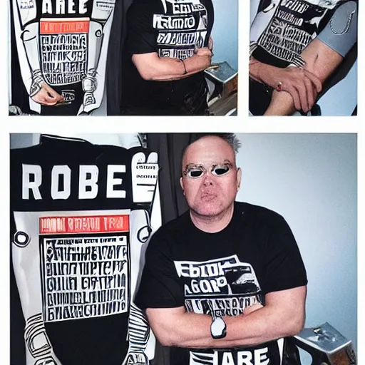 Image similar to robocop wearing d. a. r. e shirt