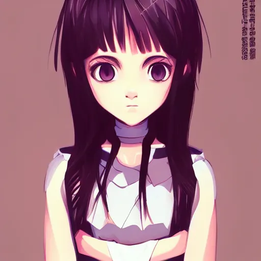 Prompt: character illustration of a brown haired anime girl in the style of ryohei fuke, ilya kuvshinov, concept art, trending, luminecent eyes fine details, realistic shaded lighting, detailed eyes, pretty face