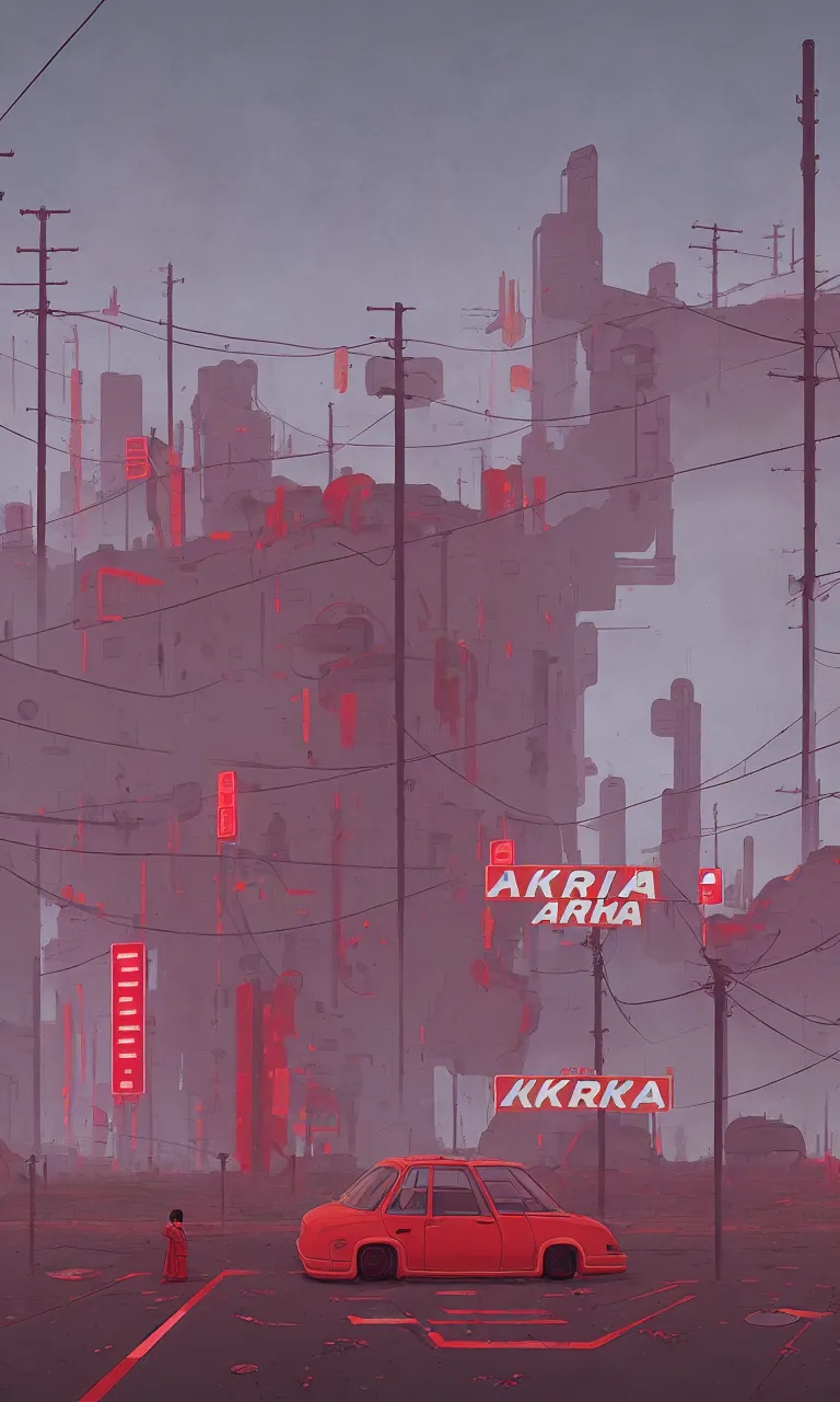 Image similar to akira, by simon stalenhag