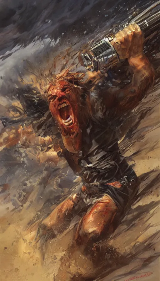 Image similar to rage, by james gurney