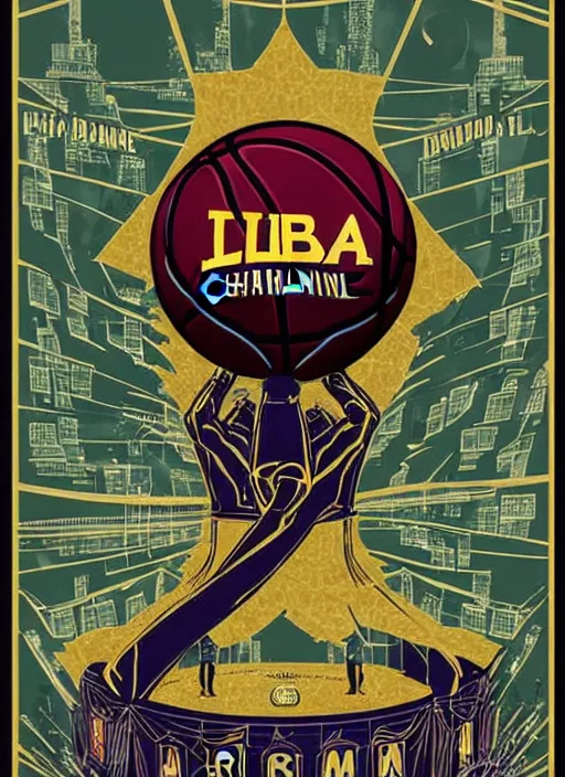 Image similar to nba championship movie poster art by daniel danger