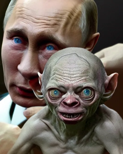 Prompt: Vladimir Putin in a role of Gollum