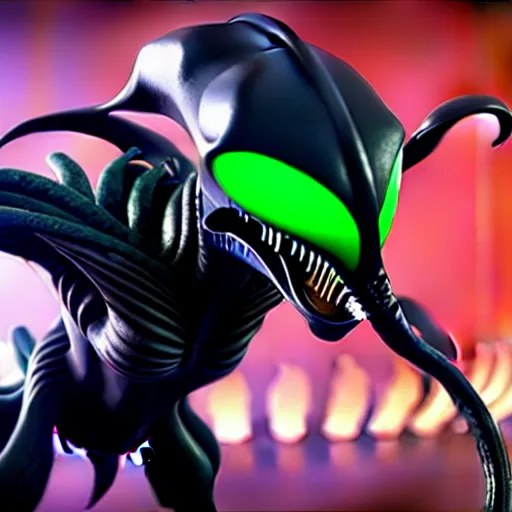 Prompt: Xenomorph winning at the Fortnite world championship