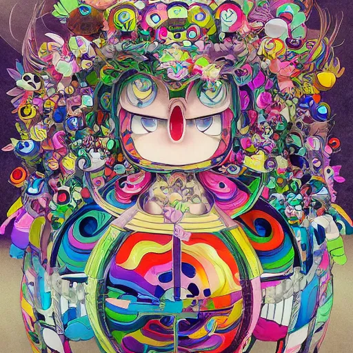 Image similar to an anime worm girl, beautiful shadowing, 3 d shadowing, reflective surfaces, illustrated completely, 8 k beautifully detailed pencil illustration, extremely hyper - detailed pencil illustration, intricate, epic composition, very very kawaii, masterpiece, bold complimentary colors. stunning masterfully painted by takashi murakami