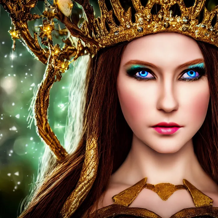 Image similar to photo of a very beautiful!! elf queen, highly detailed, 4 k, hdr, smooth, sharp focus, high resolution, award - winning photo