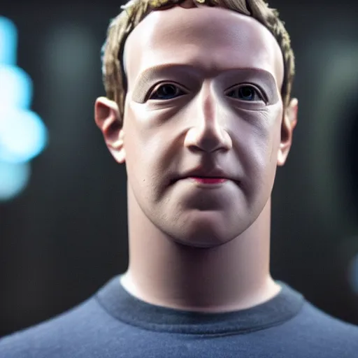 Image similar to Photo of Mark Zuckerberg as Robocop, 4k, high detail