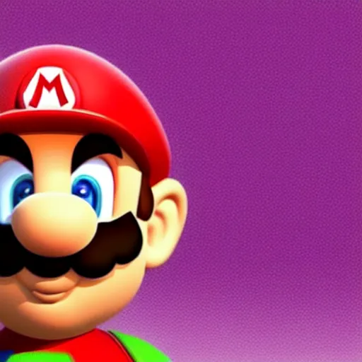 Image similar to extremely zoomed-in photo of Super Mario looking surprised