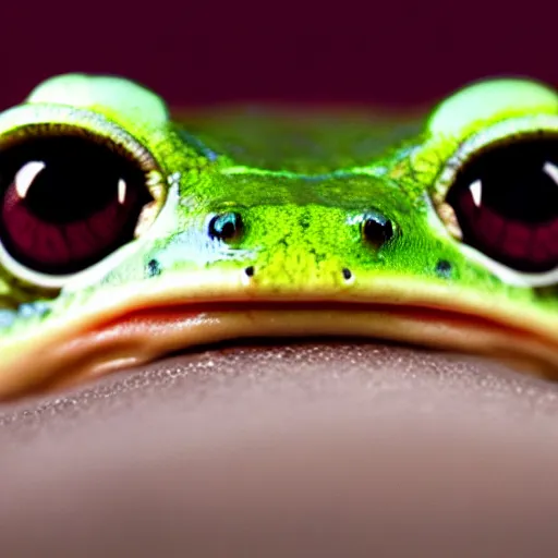 Image similar to closeup of a frog with the eyes of a house - fly, creature hybrid, high resolution photo, trending on artstation, 8 k