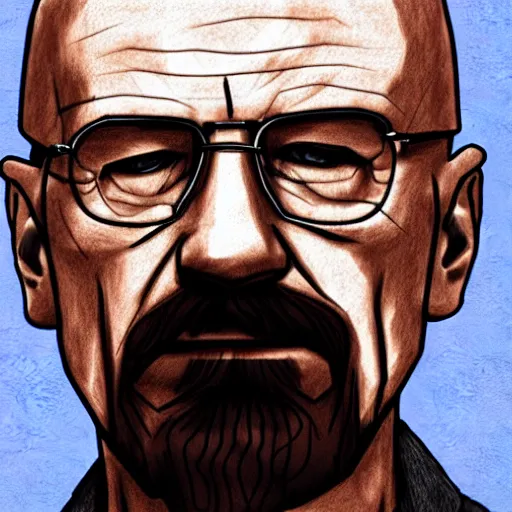 Image similar to bad drawing of walter white,