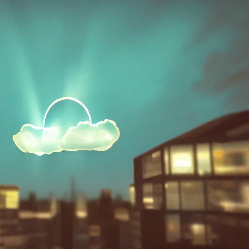 Image similar to bat signal projected on a cloud at night, digital art, octane render, 4k, 8k, 32k uhd