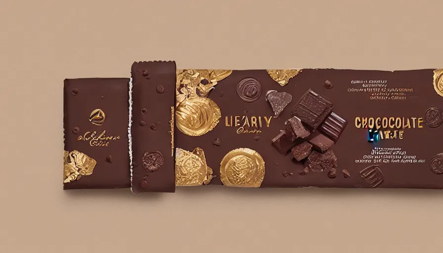 Prompt: a packaging design for a luxury chocolate bar