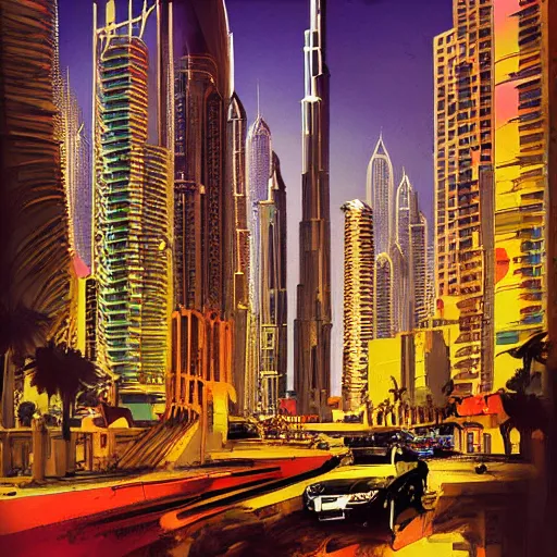 Image similar to gta : dubai, by ivan laliashvili