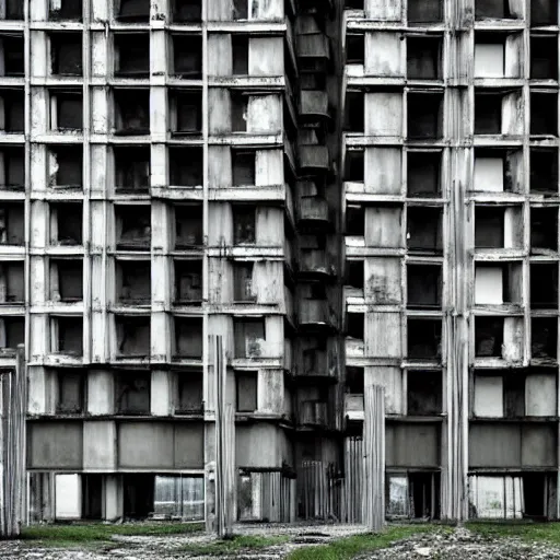 Image similar to brutalism neonlike version of pripyat art