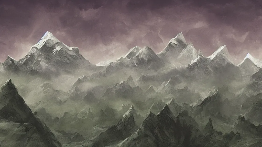 Prompt: detailed landscape art depicting moving mountains, digital art