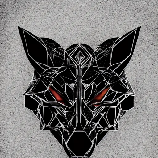 Image similar to chrome wolf, glossy, metallic, neon, symmetrical, tribal patterns, realistic, unreal engine, octane, redshift, artstation, behance, tattoo, art by joshy sly, sandra pelser