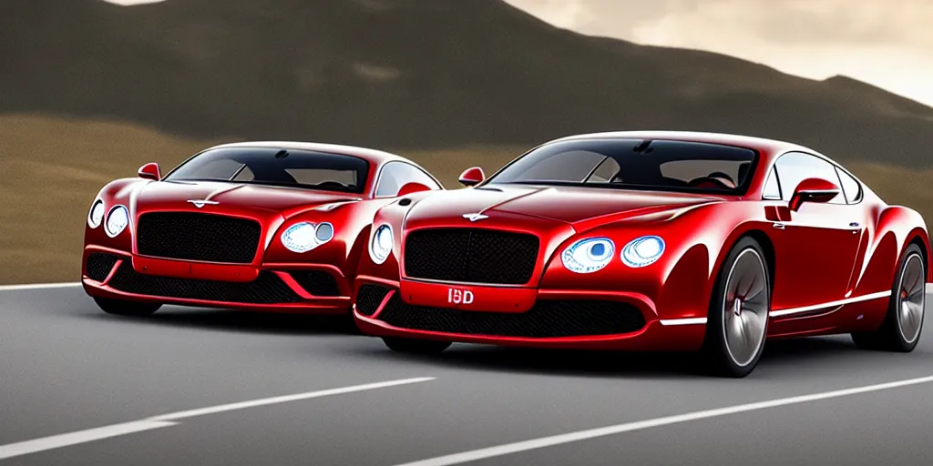 Image similar to Beautiful Close-up Product Render of the latest Bentley, Ferrari, Bugatti fusion car model driving down a country road. Powerful Engine. Ultra-luxury. Render in Unreal Engine 6, lighting Demo. 4K HD Wallpaper. Premium Prints Available.