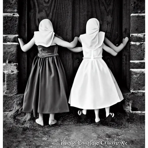 Image similar to sisters silhuette, award winning black and white photography