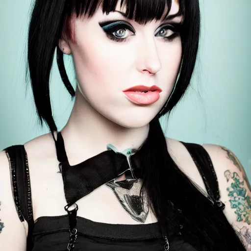 Prompt: photographic portrait of a hybrid of lisa minelli and megan massacre aged 2 2, with a fringe, 8 k