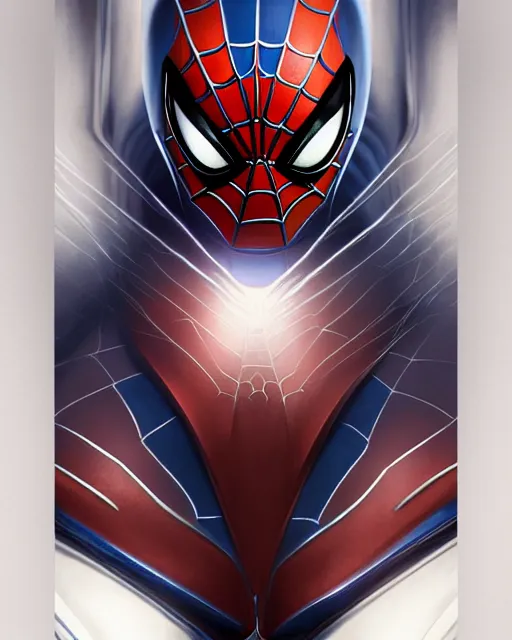 Image similar to symmetry!! portrait of a transformers acting as spiderman, intricate, elegant, highly detailed, digital painting, artstation, concept art, smooth, sharp focus, illustration, art by artgerm and greg rutkowski and alphonse mucha, 8 k